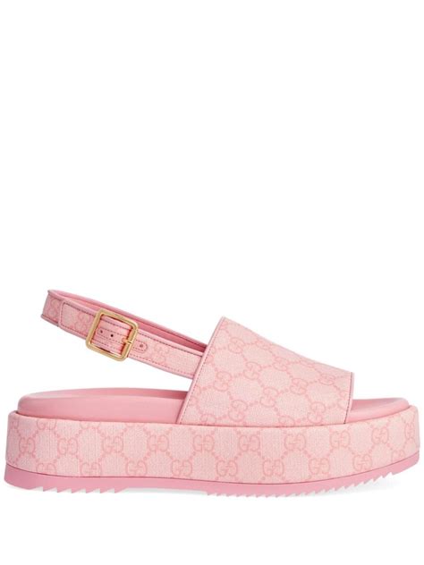 pink gucci platform|Gucci denim platforms.